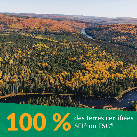 100 % des terres certifiées SFI ou SFC